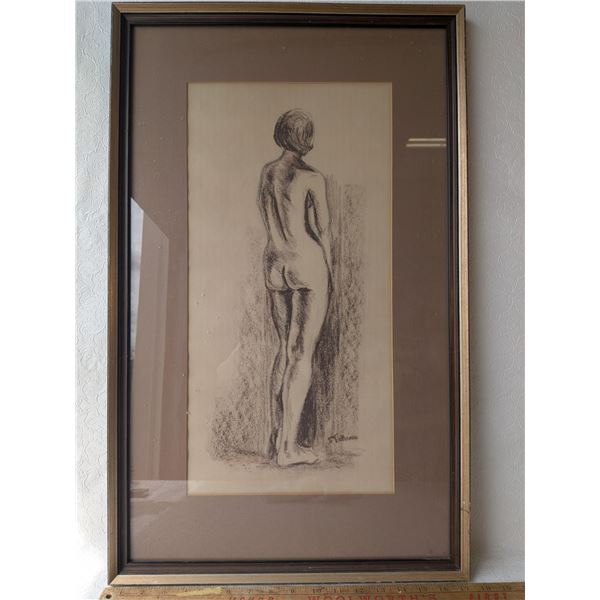 Original Charcoal Sketch 17 x  29 MCM