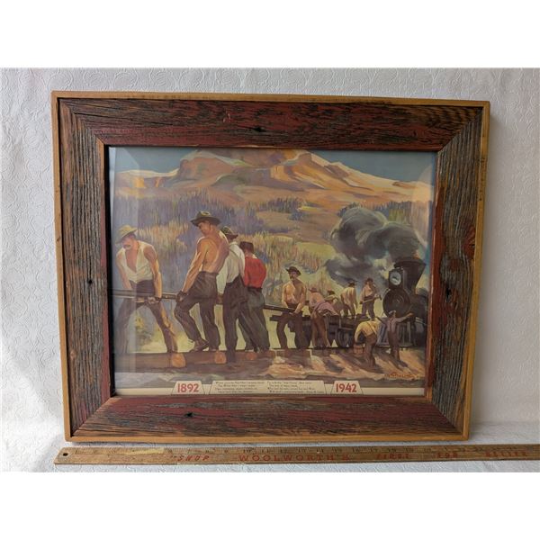 Railroad Workers Calendar Framed Print 22.5 x 21 AR Stapleton