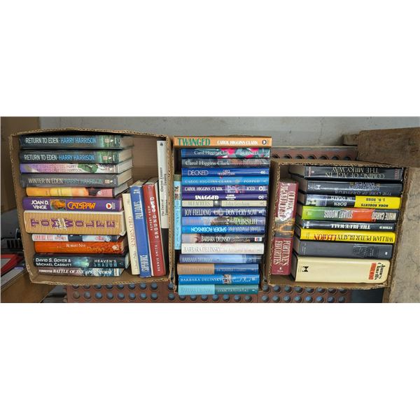 Three Boxes Hard Cover Novels Ken Follett / Christopher New / James Calwell / Eric Van Lustbader