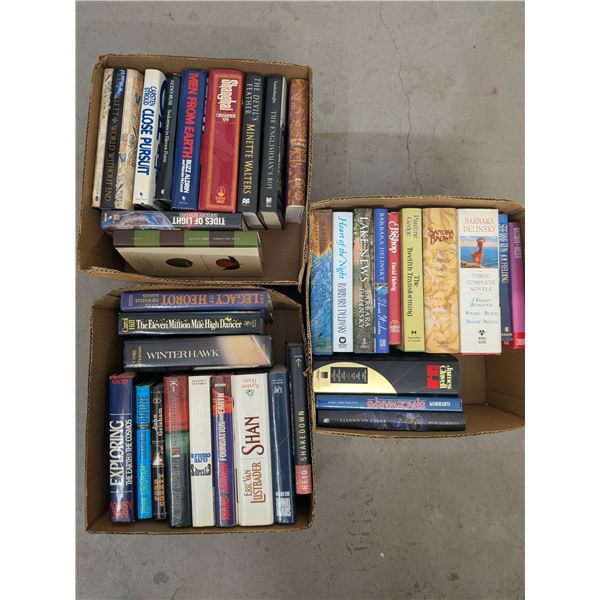 Three Boxes Hard Cover Novels Tom Wolfe / Barbara Delinsky / Colleen McCullough