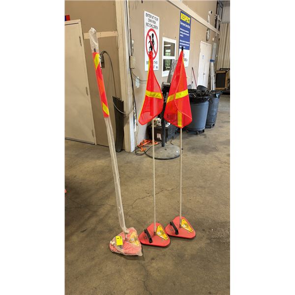3 SAFETY WHIPS COMMERCIAL MAGNETIC PORTABLE SAFETY FLAGS *MUST TAKE 3*