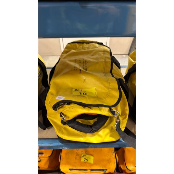 NORTH 49 MARINE COMMERCIAL BACKCOUNTRY EMERGENCY ROADSIDE KIT IN YELLOW DUFFEL STYLE DRY BAG