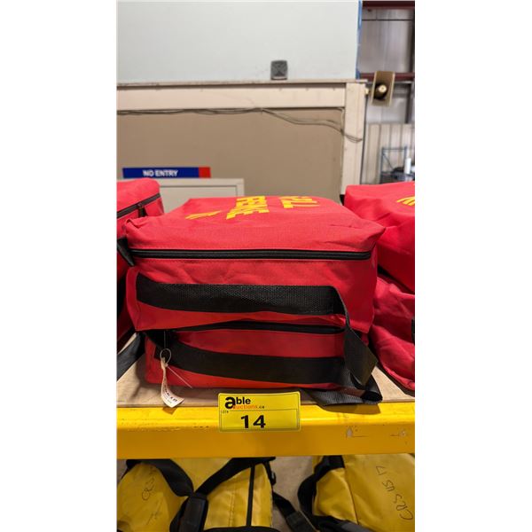 2 COMMERCIAL CONTRACTOR SPILL RESPONSE KITS IN RED SOFT TRANSPORT BAGS