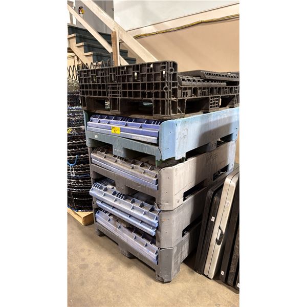 5 INDUSTRIAL PLASTIC FOLDING TRANSPORT PALLET CRATES *MUST TAKE ALL*
