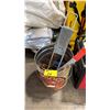 Image 1 : RETRO GARAGE BUCKET OF ASSORTED IMPACT SOCKETS, CABLE PULLER, CHAINS, & HAND TOOLS