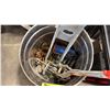 Image 2 : RETRO GARAGE BUCKET OF ASSORTED IMPACT SOCKETS, CABLE PULLER, CHAINS, & HAND TOOLS