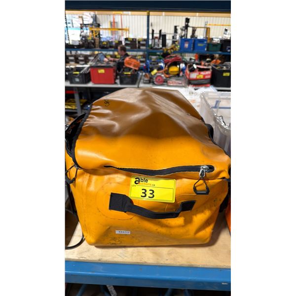 MEC COMMERCIAL BACKCOUNTRY EMERGENCY RESPONSE KIT IN ORANGE DUFFEL STYLE DRY BAG