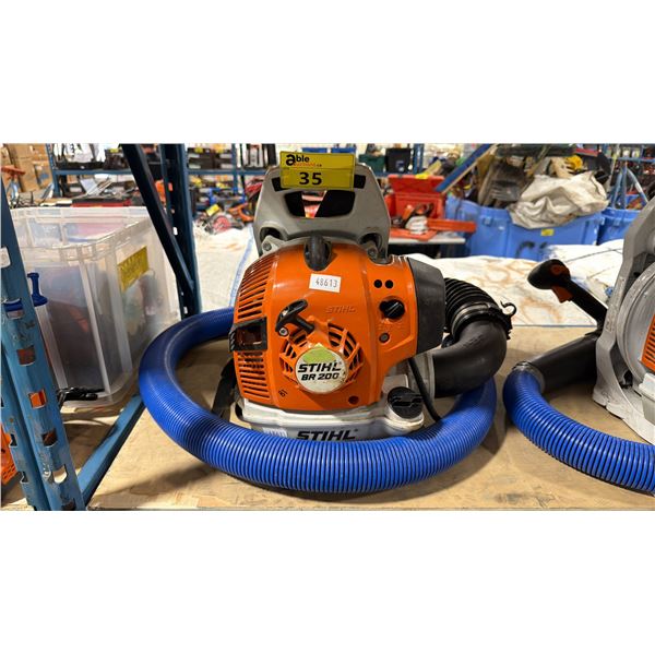 STIHL BR 200 COMMERCIAL GAS POWERED BACKPACK LEAF BLOWER WITH DIVERTER ATTACHMENT