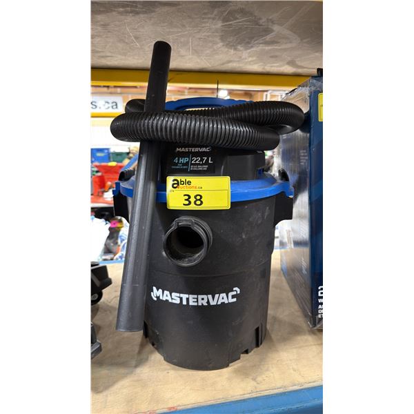 MASTERVAC 22.7L PORTABLE ELECTRIC WET / DRY SHOP VACUUM WITH HOSES & ATTACHMENT