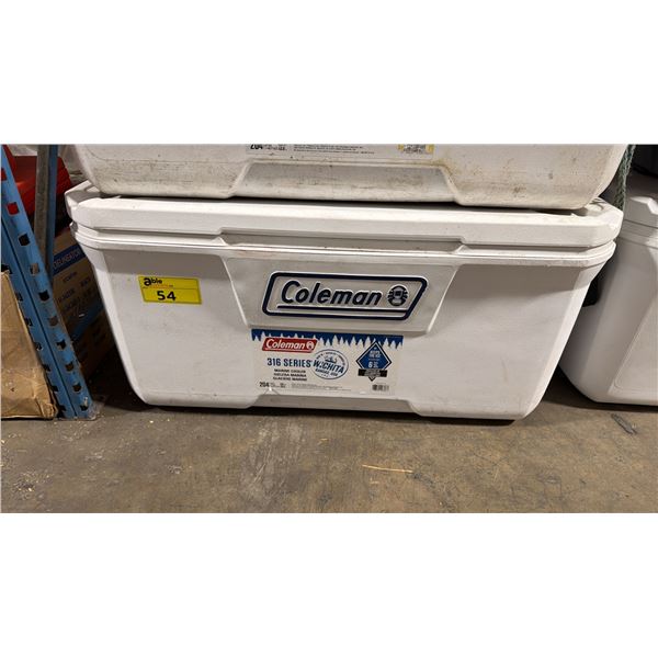 COLEMAN WHITE 316 SERIES 120 QT PORTABLE MARINE COOLER