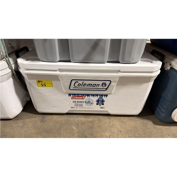 COLEMAN WHITE 316 SERIES 120 QT PORTABLE MARINE COOLER