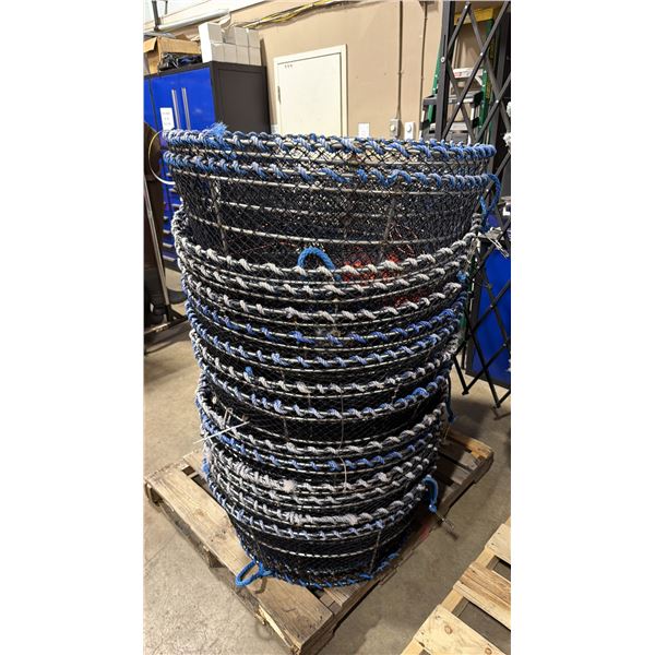 5 LADNER COMMERCIAL STAINLESS STEEL STACKING MESH PRAWN TRAPS