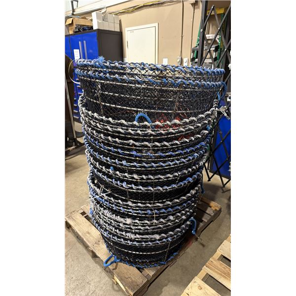 5 LADNER COMMERCIAL STAINLESS STEEL STACKING MESH PRAWN TRAPS