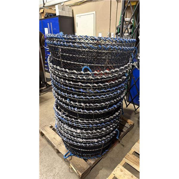 5 LADNER COMMERCIAL STAINLESS STEEL STACKING MESH PRAWN TRAPS