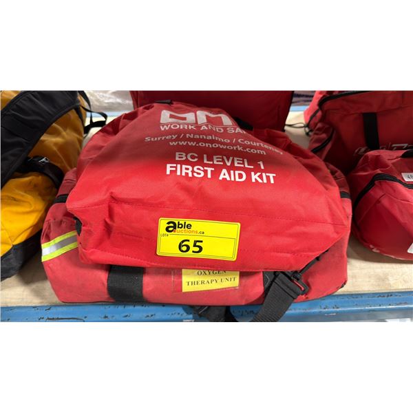 FIRST AID OXYGEN THERAPY UNIT IN SOFT TRANSPORT BAG, & LEVEL 1 FIRST AID KIT IN SOFT TRANSPORT BAG