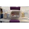 Image 2 : 2 CLEAR PLASTIC BINS OF ASSORTED FIRST AID PRODUCTS *BINS INCLUDED*