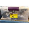 Image 3 : 2 CLEAR PLASTIC BINS OF ASSORTED FIRST AID PRODUCTS *BINS INCLUDED*