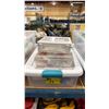 Image 1 : CLEAR PLASTIC BIN OF ASSORTED FIRST AID PRODUCTS, & 3 HARD PLASTIC PORTABLE FIRST AID KITS