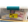 Image 2 : 2 CLEAR PLASTIC BINS OF ASSORTED FIRST AID PRODUCTS *BINS INCLUDED*