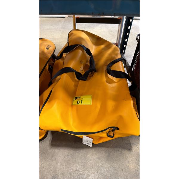 MEC COMMERCIAL BACKCOUNTRY LEVEL 3 EMERGENCY FIRST AID KIT IN ORANGE DUFFEL STYLE DRY BAG