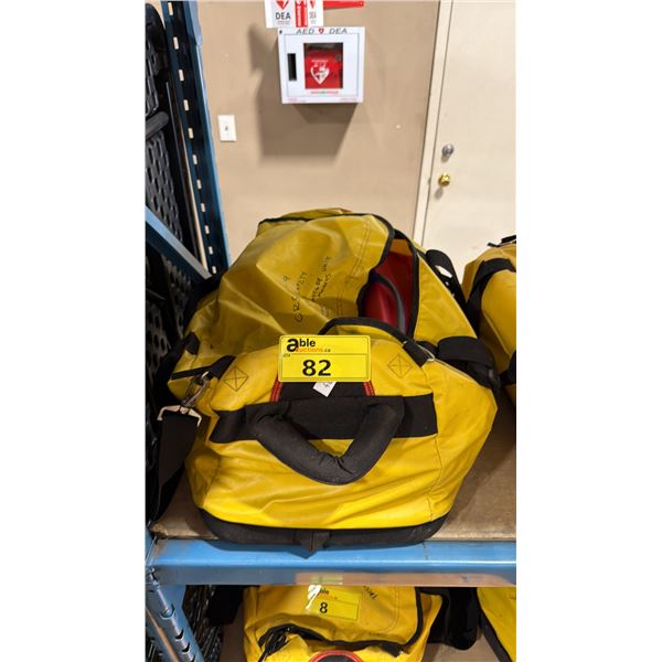 NORTH 49 MARINE COMMERCIAL BACKCOUNTRY EMERGENCY ROADSIDE KIT IN YELLOW DUFFEL STYLE DRY BAG