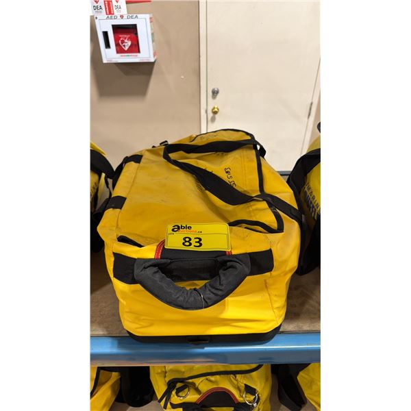 NORTH 49 MARINE COMMERCIAL BACKCOUNTRY EMERGENCY ROADSIDE KIT IN YELLOW DUFFEL STYLE DRY BAG