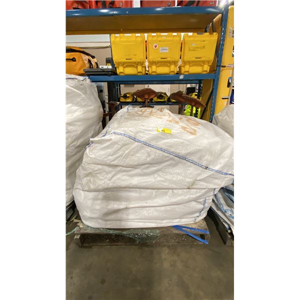 PALLET OF 38" X 38" X 54" COMMERCIAL PLASTIC WOVEN TRANSPORT BAGS *MUST TAKE ALL ON PALLET*