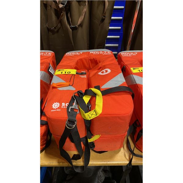 2 MUSTANG SURVIVAL SOLAS TYPE 1 ADULT LIFE JACKETS