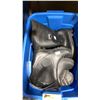 Image 2 : BLUE PLASTIC BIN OF ASSORTED PAIRS OF STEEL TOE AND RUBBER GUM BOOTS *BIN INCLUDED*