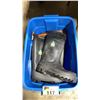 Image 2 : BLUE PLASTIC BIN OF ASSORTED PAIRS OF STEEL TOE AND RUBBER GUM BOOTS *BIN INCLUDED*