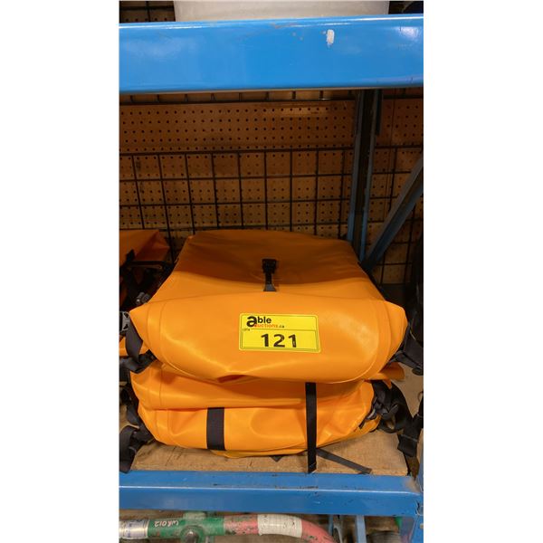 6 ORANGE COMMERCIAL OUTDOOR BACKPACK DRY BAGS