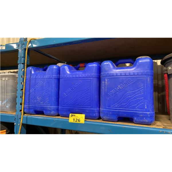 AQUA-TAINER BLUE PLASTIC WATER TRANSPORT JUGS