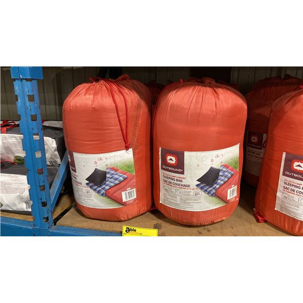 4 OUTBOUND ZERO DEGREE RATED SLEEPING BAGS IN SOFT TRANSPORT BAGS