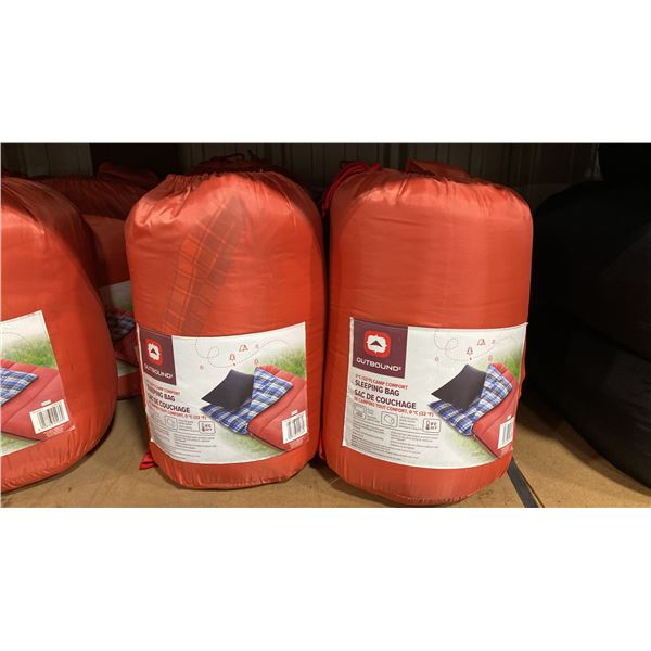 4 OUTBOUND ZERO DEGREE RATED SLEEPING BAGS IN SOFT TRANSPORT BAGS