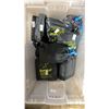 Image 2 : CLEAR PLASTIC BIN OF EUREKA 2P TENT FOOTPRINTS IN SOFT TRANSPORT BAGS *BIN INCLUDED*