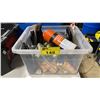 Image 1 : CLEAR PLASTIC BIN OF BEAR REPELLANT, HOLSTERS & CONTAINER *BIN INCLUDED*