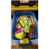 Image 3 : 2 PLASTIC BINS OF ASSORTED OUTDOOR DISHWARE & ITEMS *BINS INCLUDED*