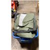 Image 1 : BLUE PLASTIC BIN OF ASSORTED OUTDOOR RAIN GEAR *BIN INCLUDED*