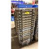 Image 1 : STACK OF 15 GREY PLASTIC COMMERCIAL FOLD TOP STACKING STORAGE BINS