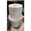 Image 1 : STACK OF 11 UNITED PLASTICS WHITE ROPE HANDLED TRANSPORT BUCKETS