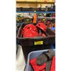 Image 1 : BLACK PLASTIC BIN OF ASSORTED SWIFT WATER HELMETS *BIN INCLUDED*