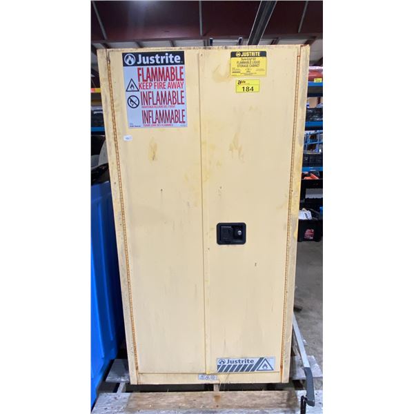 JUSTRITE SURE-GRIP EX YELLOW 60 GAL CAPACITY INDUSTRIAL FLAMMABLE LIQUID STORAGE CABINET