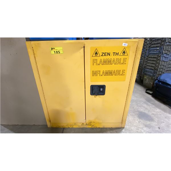 ZENITH YELLOW 2 DOOR 35"W X 22"D X 35"H INDUSTRIAL FLAMMABLE LIQUID STORAGE CABINET