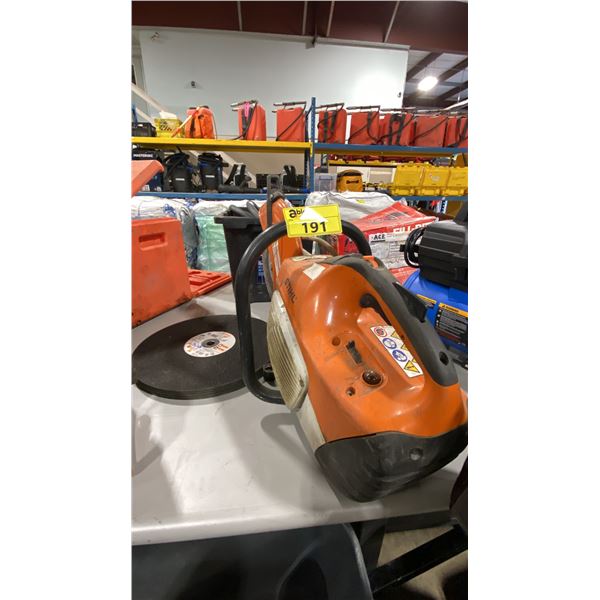 STIHL TS 410 GAS POWERED PORTABLE INDUSTRIAL CHOP SAW WITH METAL CUTTING BLADES