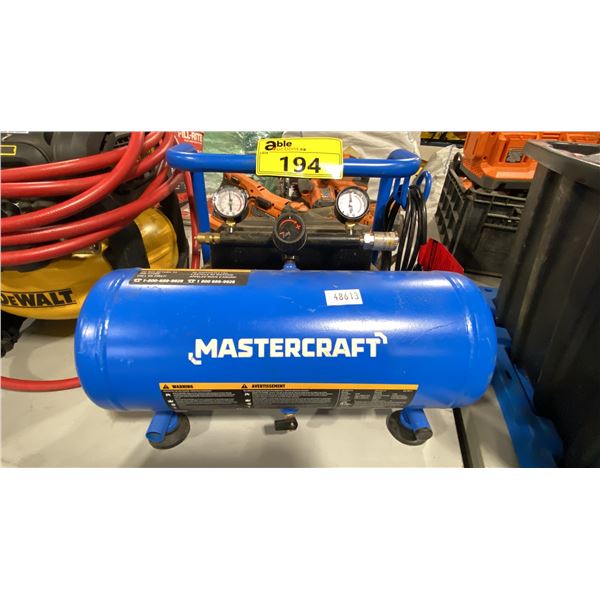 MASTERCRAFT 2 GAL PORTABLE INDUSTRIAL ELECTRIC AIR COMPRESSOR