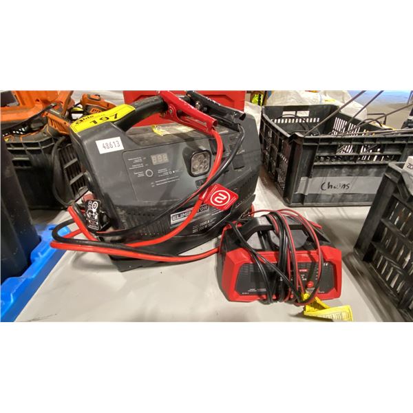 MOTOMASTER ELIMINATOR POWER BOX BATTERY BOOSTER & MOTOMASTER 12V ELECTRIC BATTERY CHARGER