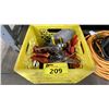 Image 1 : YELLOW CRATE OF ASSORTED HAND TOOLS *CRATE INCLUDED*
