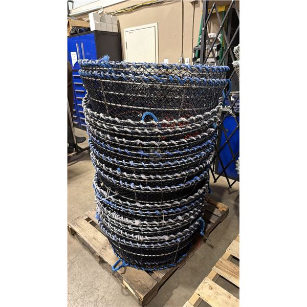 5 LADNER COMMERCIAL STAINLESS STEEL STACKING MESH PRAWN TRAPS