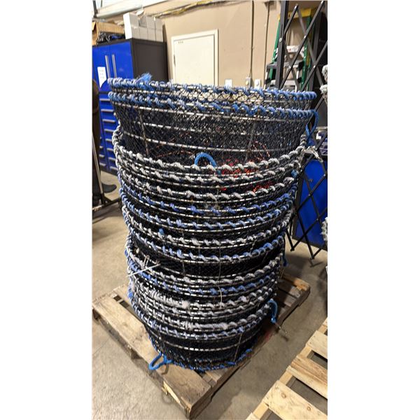 5 LADNER COMMERCIAL STAINLESS STEEL STACKING MESH PRAWN TRAPS