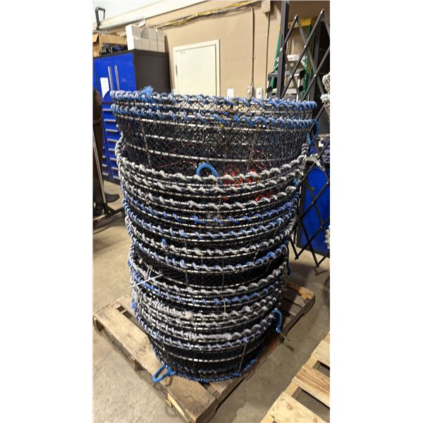 5 LADNER COMMERCIAL STAINLESS STEEL STACKING MESH PRAWN TRAPS